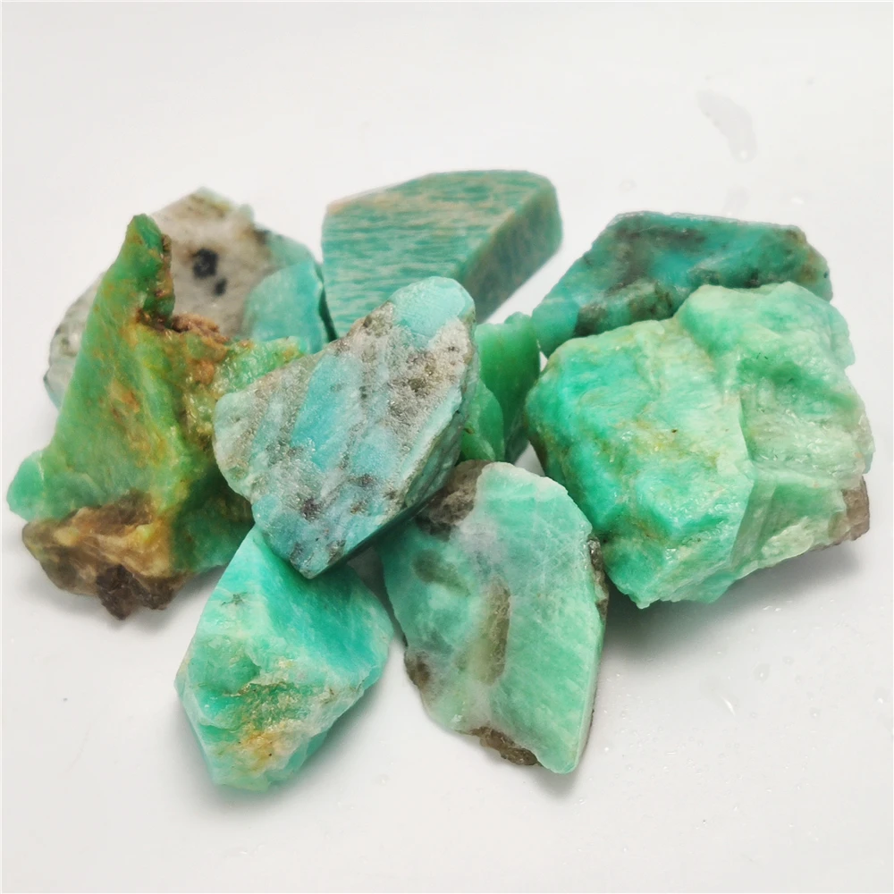 50g Natural Amazonite Crystal Gravel Rock Quartz Raw Gemstone Mineral Specimen Garden Decoration Energy Stone Healing Crystal