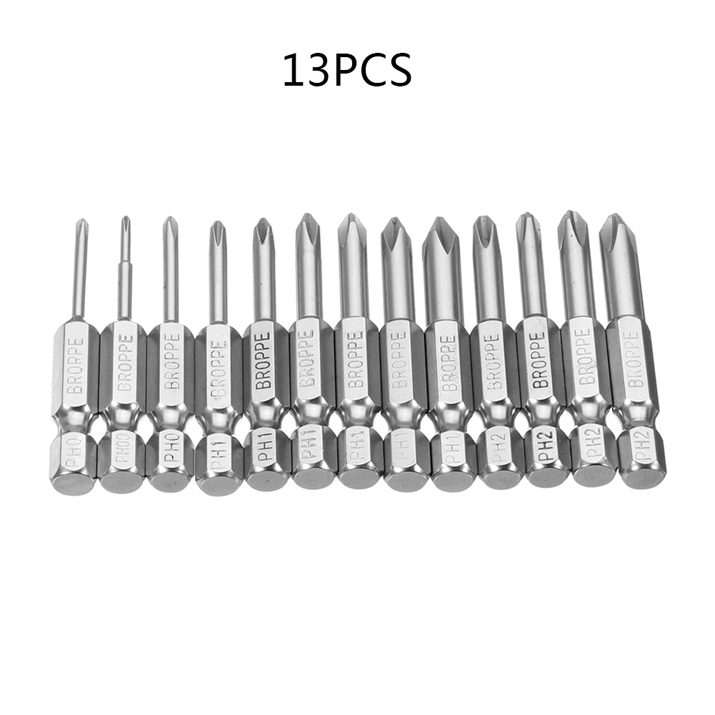 13 шт. отвертка 50 мм 1/4 &quotс шестигранным хвостовиком Магнитная с крестообразной