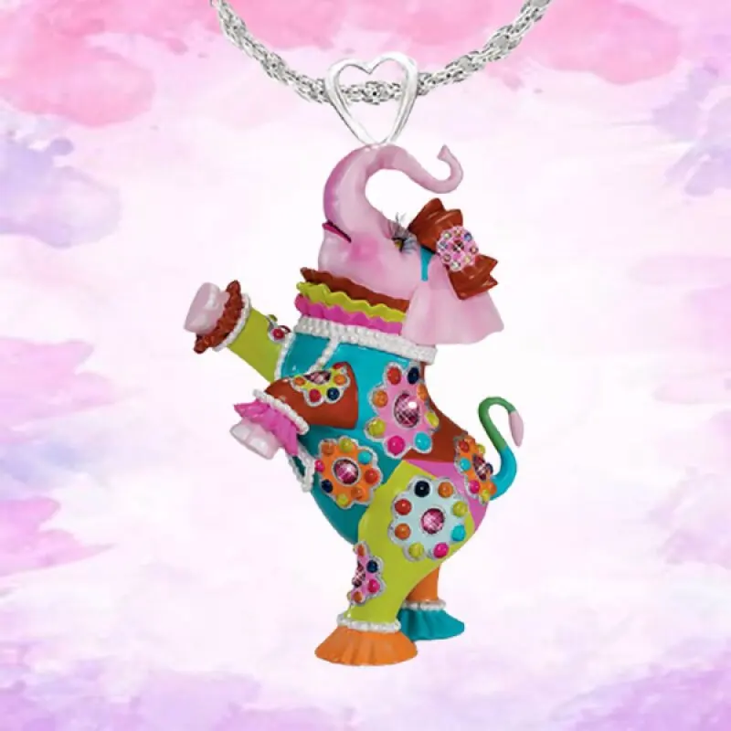 

Necklace Women Locket Necklace Vintage Accessories for Women Gift Animal Cute Color Elephant Ladies Necklace Accessories Jewelry