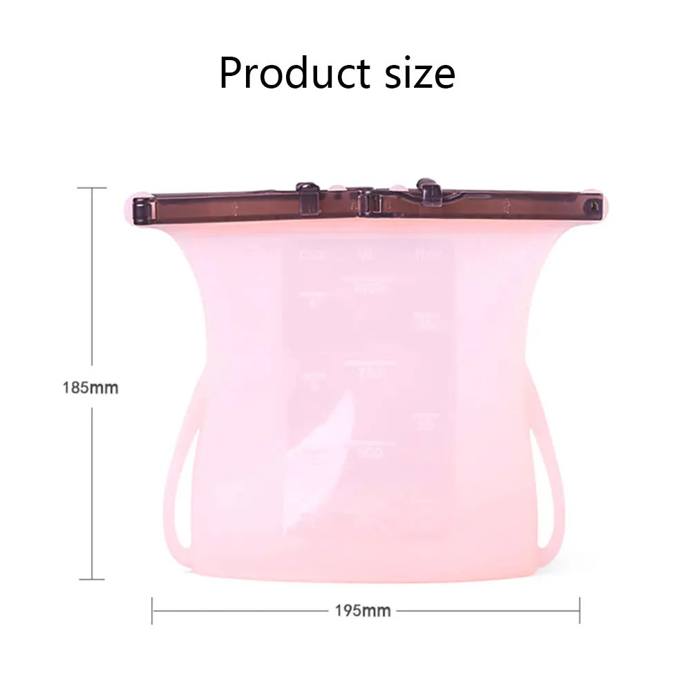 

1000ml Silicone Food Bags Fresh Sealed Bag Kitchen Tool Sealed Fruit Sandwiches Sealed Storage Utensil Food Storage Bag
