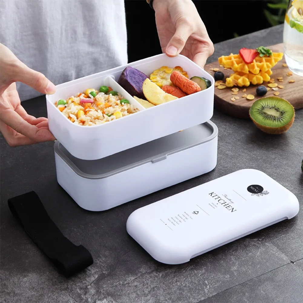 

304 Stainless Insulated Lunch Box Sealed 2 Layer Compartment Lunch Box Portable Insulation Bag Anti-scalding Instant Noodle Bowl