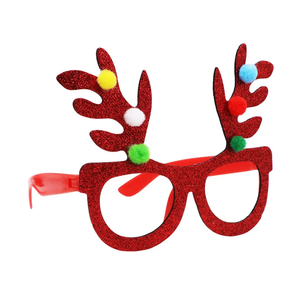 Рождественские очки Санта Клаус Снеговик Снежинка Дерево лося Бумажные реквизит