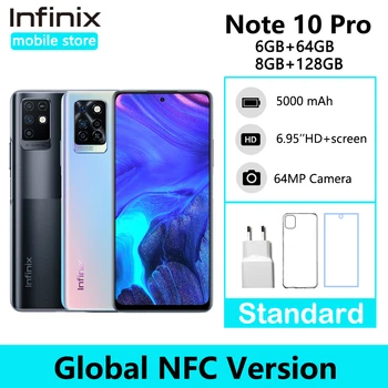 Global Version Infinix Note 10 Pro NFC Support 6.95'' Display Smartphone Helio G95 64MP Camera 33W Super Charge 5000 Battery