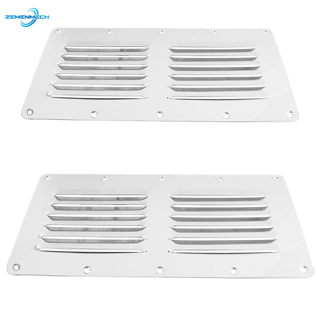 

2PCS 304 Stainless Steel Boat Marine Square Air Vent Louver Vent Grille Ventilation Louvered Ventilator Grill Cover Boat Yacht