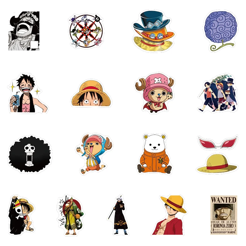 103050pcspack one piece luffy stickers anime sticker notebook motorcycle skateboard computer mobile phone cartoon toy trunk free global shipping
