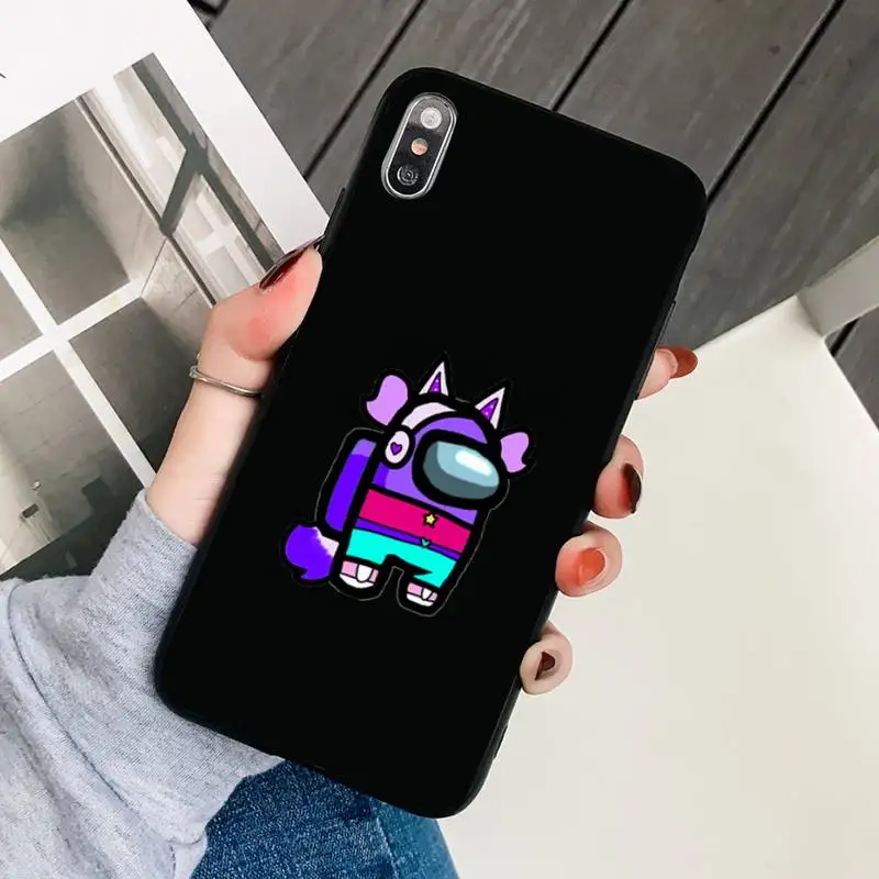 

Among Us Phone Case Black For IphoneX XS 11 12 11/12Pro Max 5 5s SE 6 6s 7 8 Plus SE2020 Cases