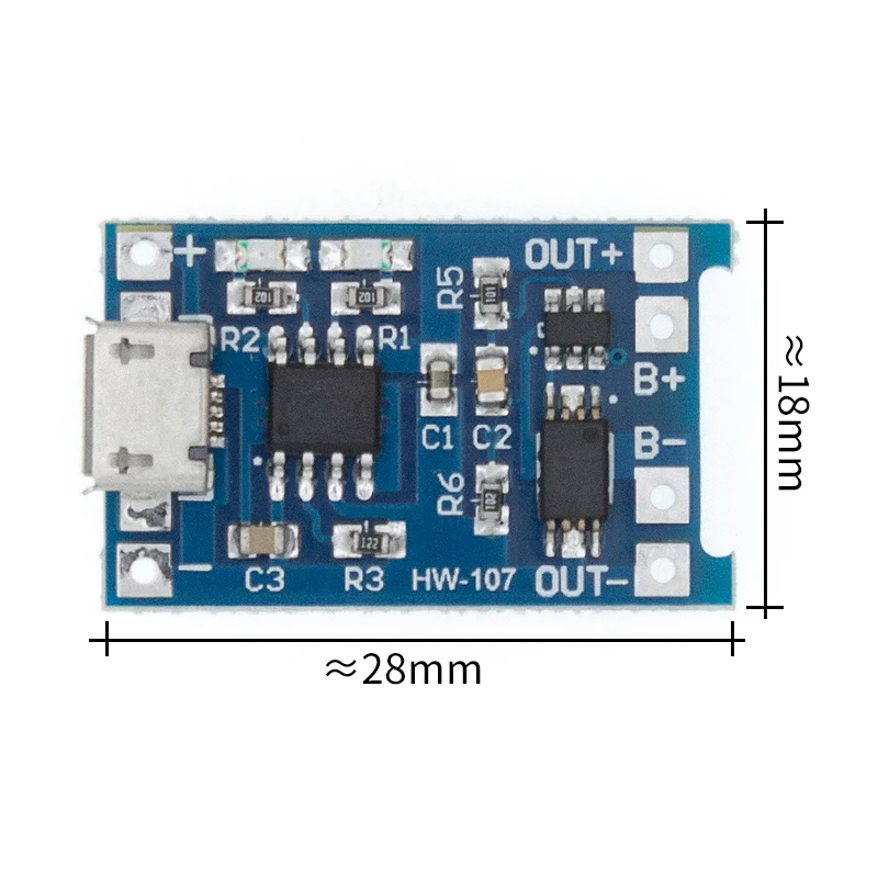 100 шт. 5 в 1 а Micro USB 18650 литиевая батарея зарядная плата модуль зарядного устройства