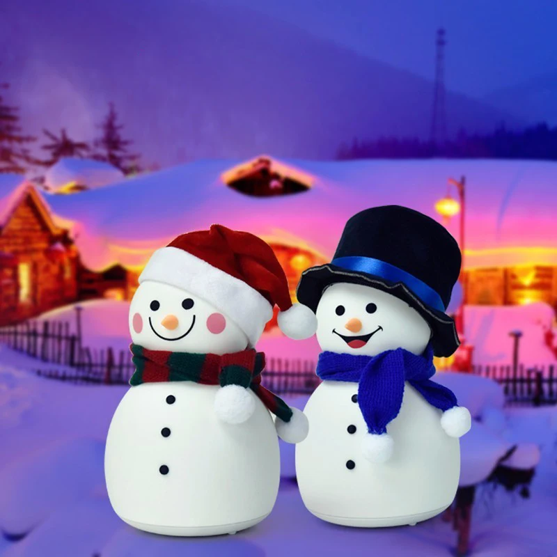 Luz nocturna de Navidad para ni&ntilde;os, luces bonitas de mu&ntilde;eco de nieve para regalos de Navidad, juguetes con luz Led 3D con trompeta, l&aacute;mpara de dibujos animados de Anime-2