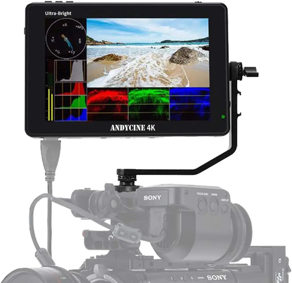 ANDYCINE C7/C7S полевая DSLR камера монитор 7 дюймов ультра яркий 2200nit 1920x1200 сенсорный