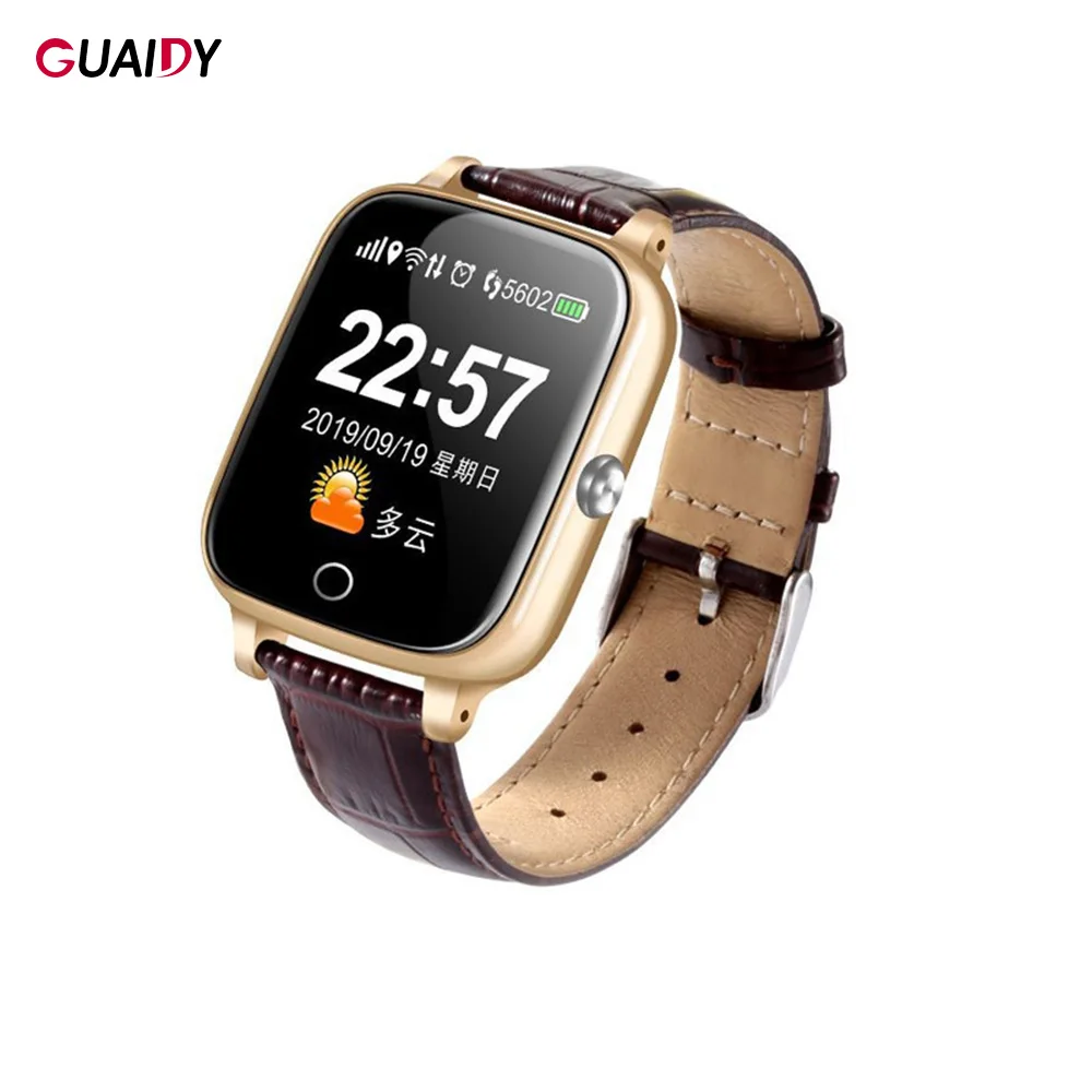 Умные часы для пожилых женщин и мужчин браслет с GPS будильником напоминанием о