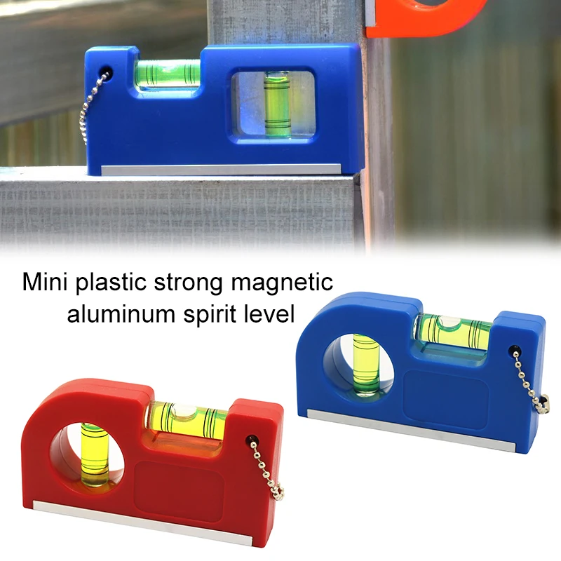 

Mini Spirit Level Measurement Instrument Keychain Spirit Level Bubble ABS Portable Magnetic Pocket Level Level-1 Tools