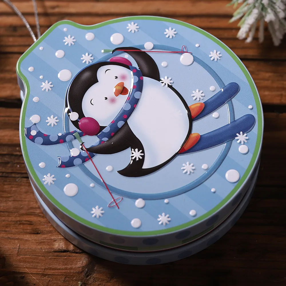 Для рождественской елки украшение круглая банка для печенья коробка хранения