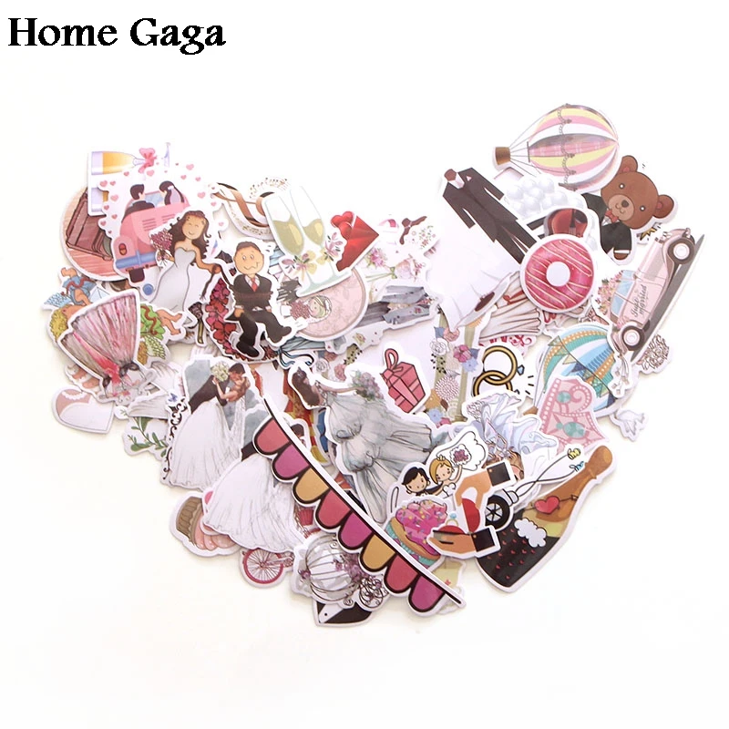

Homegaga 68 шт. Свадебная тема 90s принт домашний Декор настенный ноутбук багаж ноутбук велосипед Скрапбукинг альбом наклейка наклейки D1340
