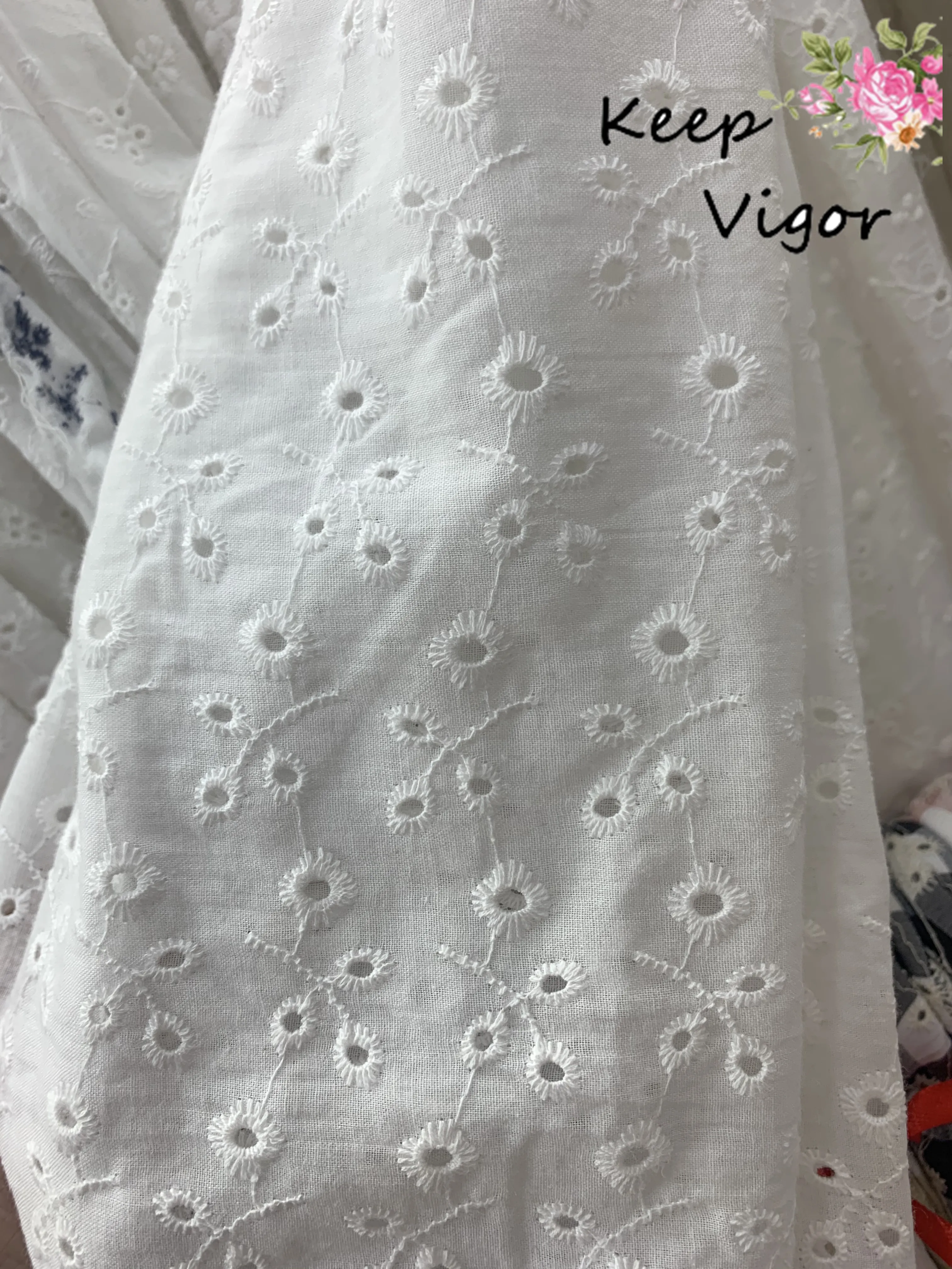 

(1 ярд) 100% хлопок, чистые белые цветы, кружевная вышивка, ткань, деликатное шитье, «сделай сам», кружево для свадебной вечеринки