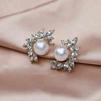 silver needle new heart pearl earrings fashionable boudoir pendant light luxury versatile goddess temperament gem earrings