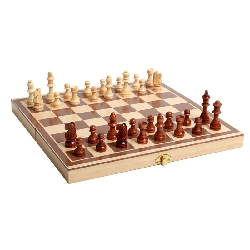 Folding Board Wooden International Chess Game Pieces Set Staunton Style Chessmen Collection Portable Gifts | Игрушки и хобби