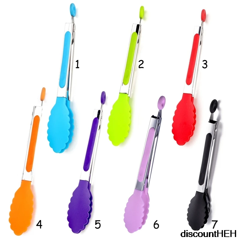 Силиконовые щипцы из нержавеющей стали 8 дюймов для приготовления пищи барбекю