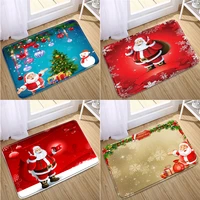christmas bath mat santa claus snowman fireplace doormat non slip bathroom carpet living room kitchen rug bedroom floor mats