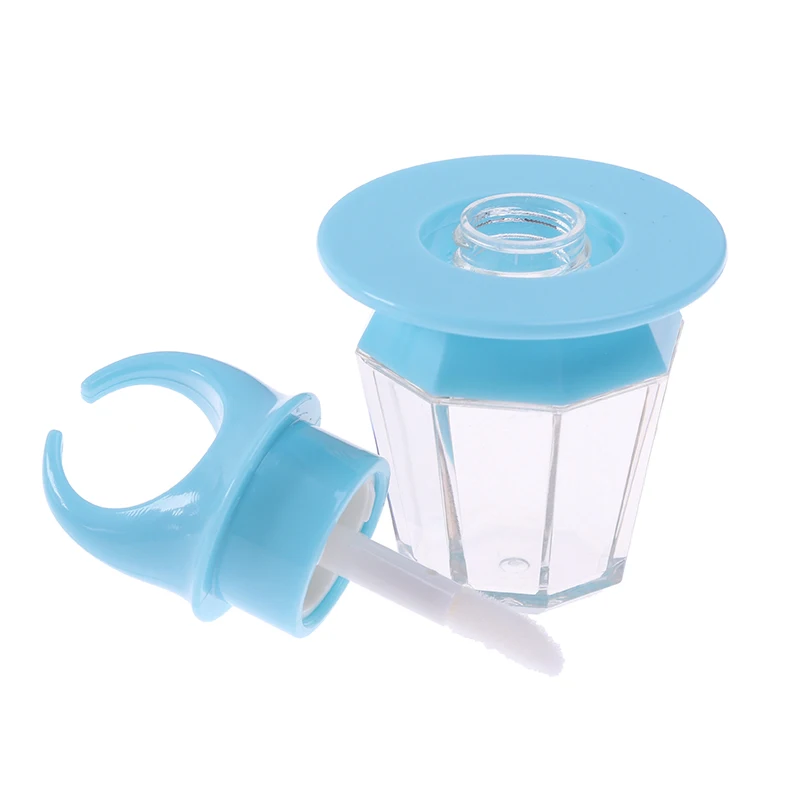

New Blue Diamond Ring Shape Empty Lip Gloss Bottle Lip Gloss Tube Lips Balm Bottle Wand Brush Container Lipgloss Tube