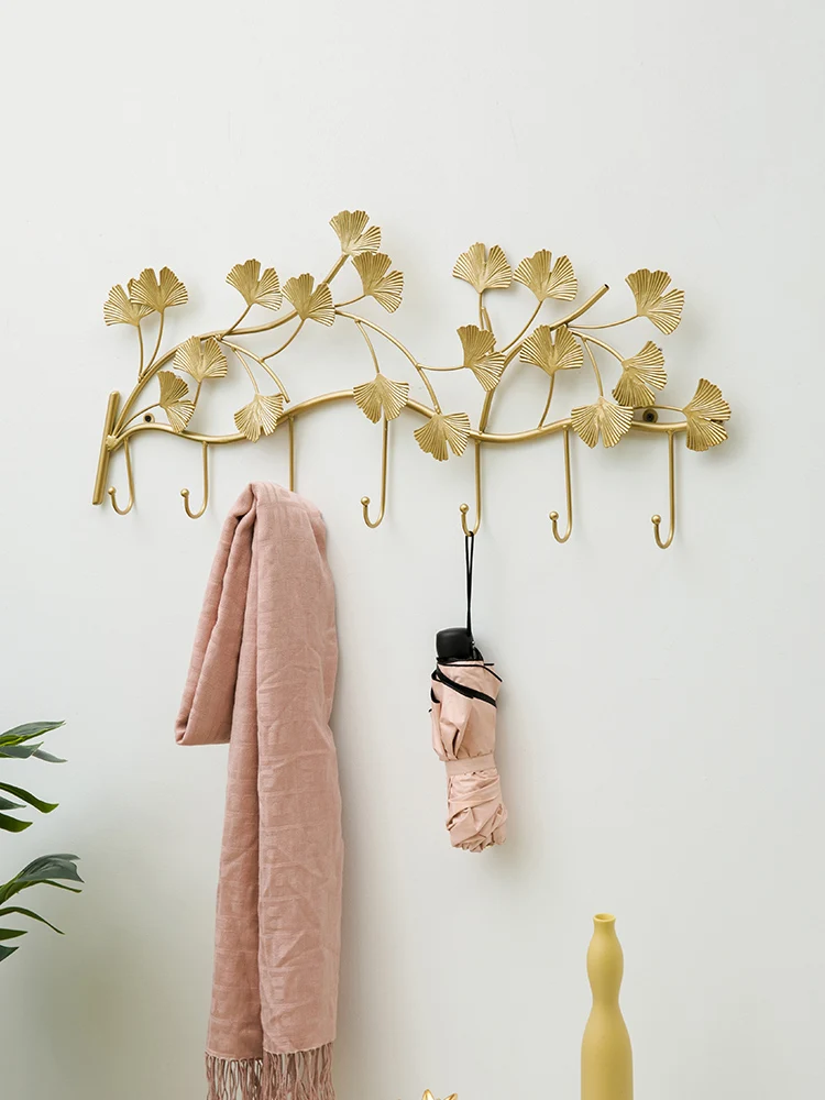 Настенный крючок для дверей гинкго билоба крючки пальто украшение крыльца