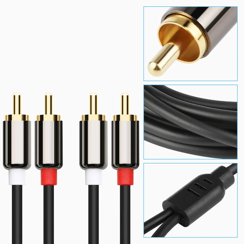 Аудиоразветвитель с двумя RCA на 2 штекером штекер для усилителя CD Soundbox DVD TV м 3 5