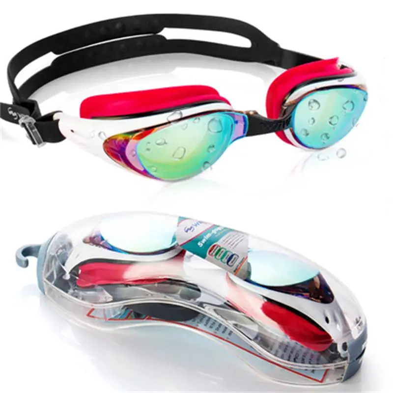 

Professional Swimming Goggles Swimming Glasses Silicone Waterproof Anti-fog Plating High-definition Adult Myopia Large-frame