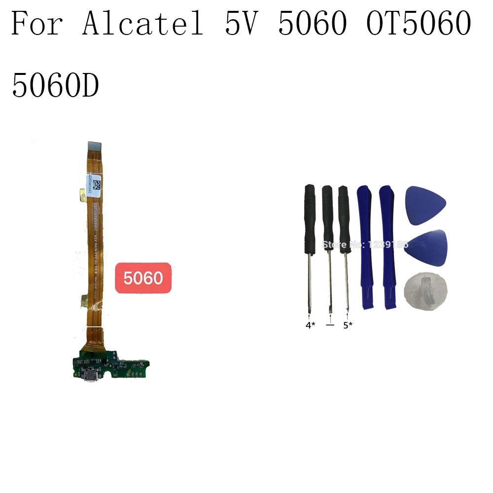 

USB-порт, зарядная плата для Aclatel 5 в 5060 OT5060 5060D, USB-порт для зарядки гибкий кабель, запчасти для ремонта