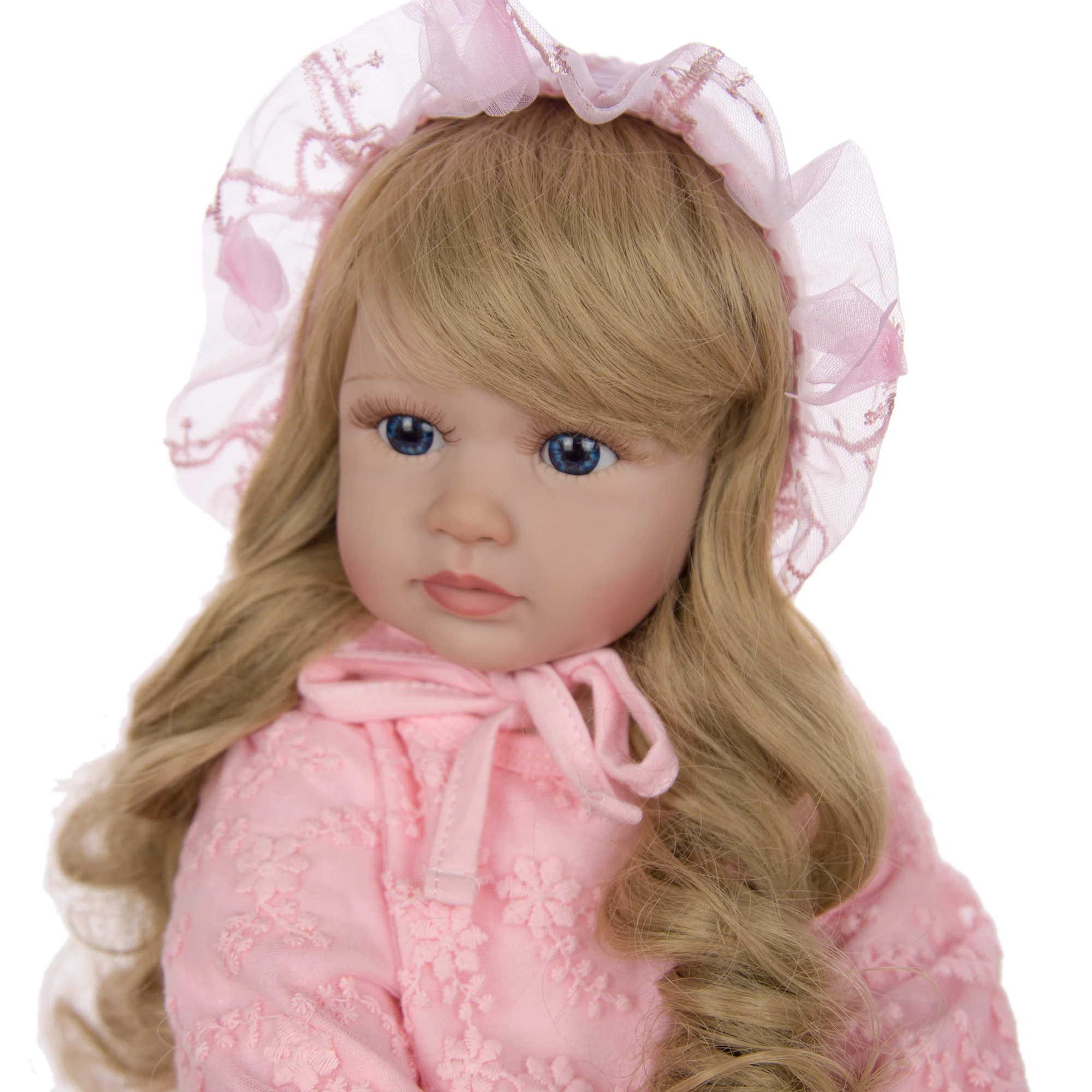 

New Design Elegant Reborn Baby Girl Dolls 24'' 60 cm Princess Soft Vinyl Baby Reborn With Long Gold Curly Christmas Gifts