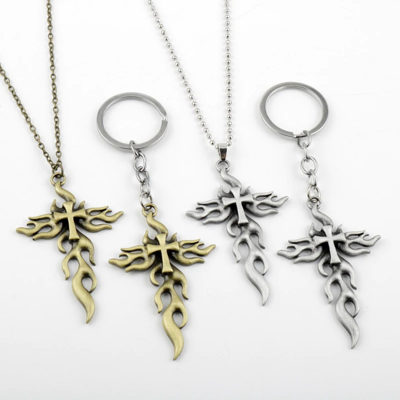 Талисманы крест пламя огонь ожерелье старинные подвески ювелирных изделий DIY
