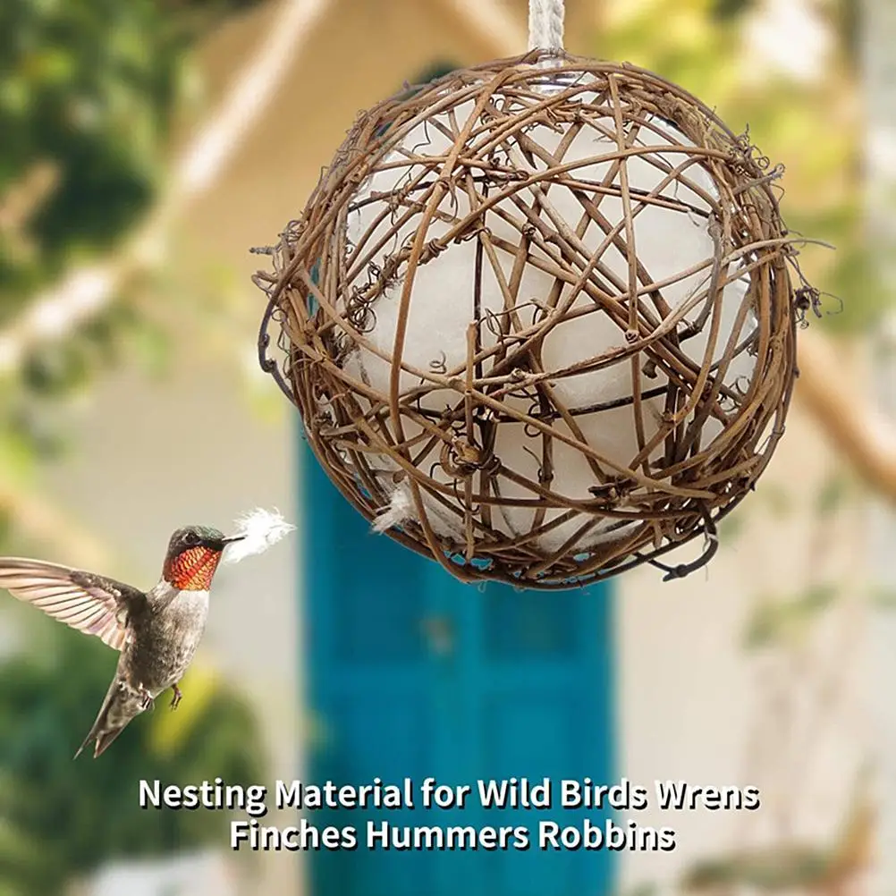 

Bird Nest Material Natural Rattan Bird Nest Material DIY Hummingbird House Building Material with 6.2 inch Rope and 1 Hook