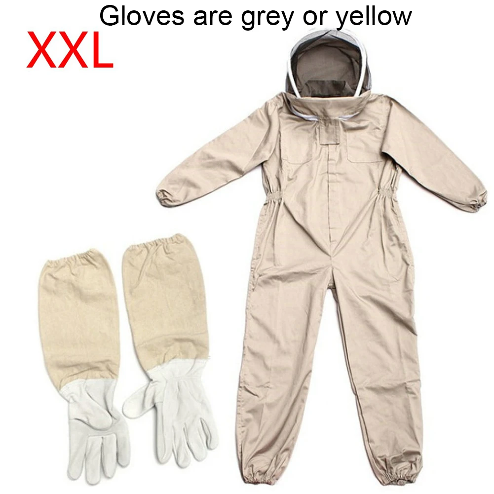 

Full Body Safety Veil Hood Professional Ventilated With Glove Bee Proof Garden Protective Clothing Outfit Unisex Beekeeping Suit