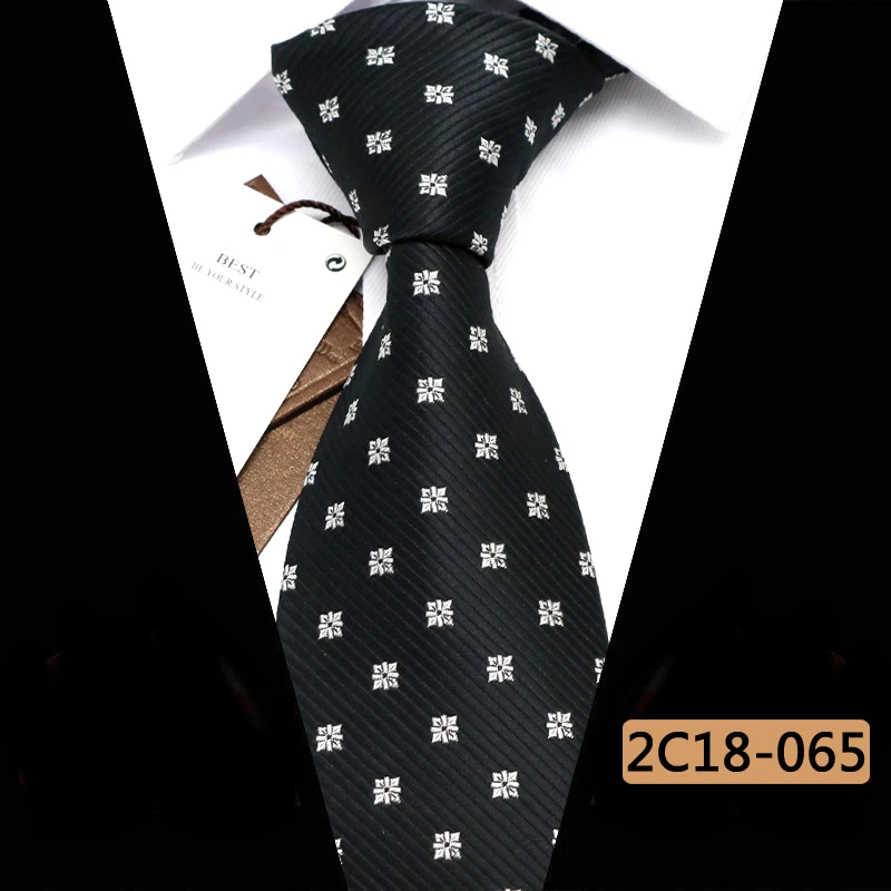 YISHLINE 8CM Men Tie Fashion Classic Business Necktie Mens Casual Ties Wedding Party Designer Corbatas Para Hombre Gift | Аксессуары для