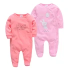 TUONXYE 2 шт.компл. для маленьких девочек милый кролик с рисунком лисы; Пижамы для девочек; Пижамы для младенцев Комбинезоны новорожденных подштанники для девочек Пижама для младенцев, Одежда для младенцев, хлопковый комбинезон