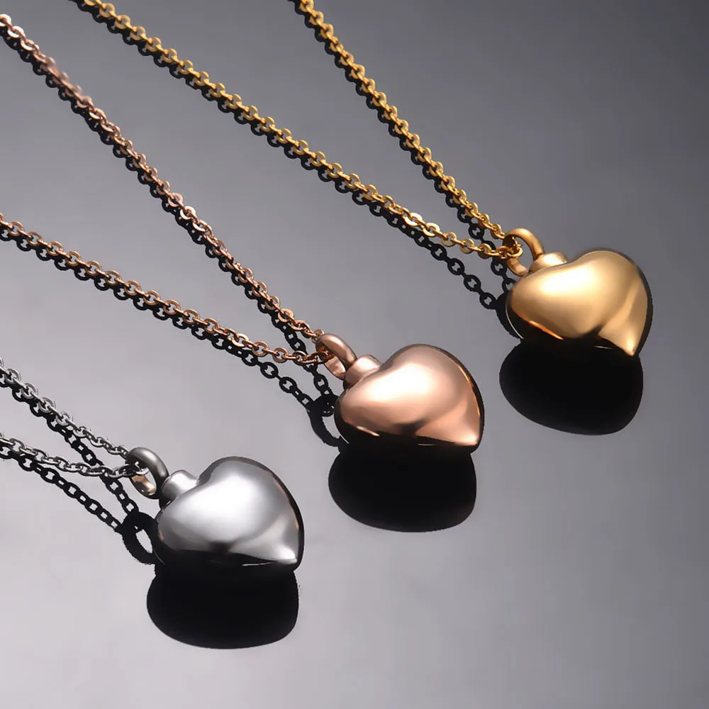 

Classic Heart Pendant Necklace Stainless Steel Cremation Jewelry for Ashes Holder Free 20 Inch Chain+Fill Kit