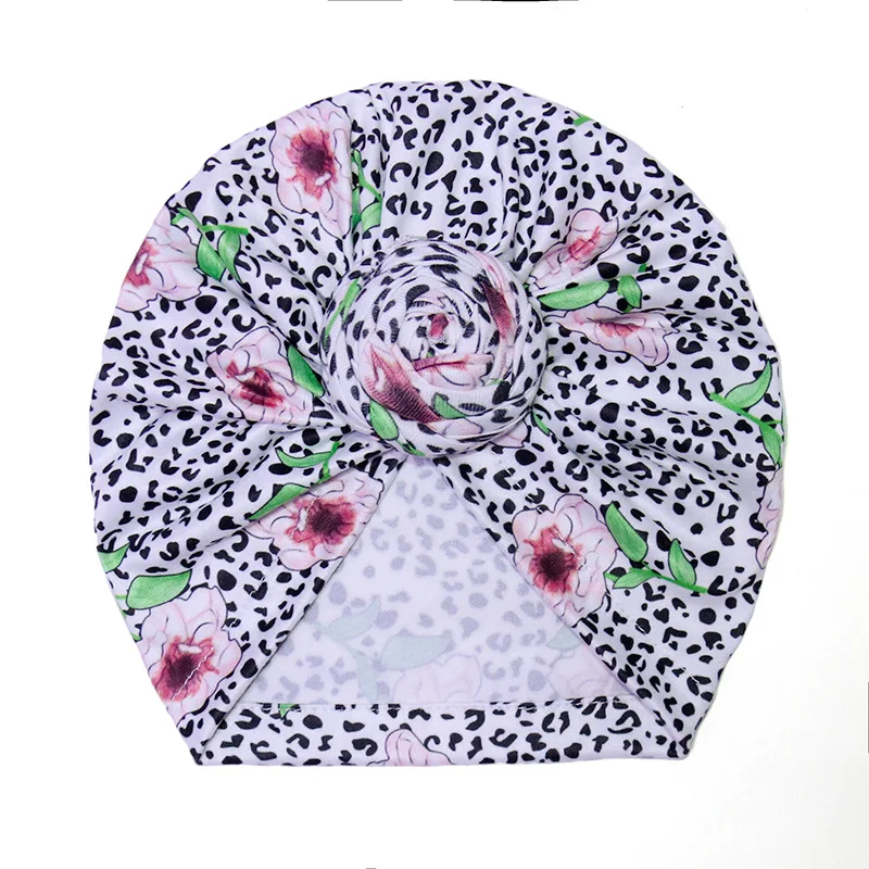 

Explosive baby print donut cotton hat cute soft ball Indian hat children print knotted headband hat baby headgear trend headwear