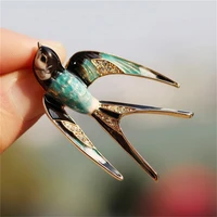 trendy jewelry enamel swallow bird shape brooch bouquet for men fashion womens kids gifts gold color hijab pins bags jewelry
