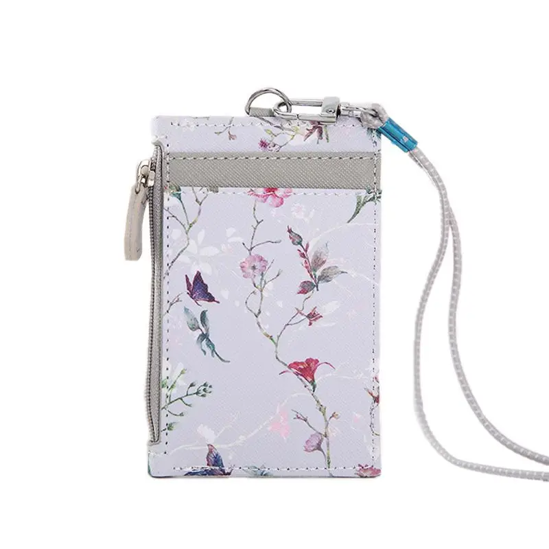 Портативный кожаный кредитный кошелек с отделением для монет ремешком|Держатели