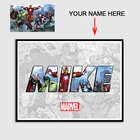 Алмазная живопись 5D сделай сам, персонализированный постер с названием Мстителей, слов, персонажами Марвел, супергероями, настенное искусство, декор для детской комнаты