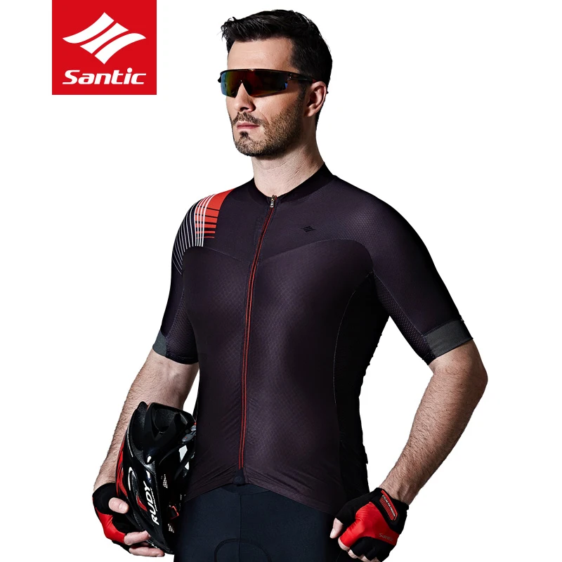 Santic 8 стиль мужской короткий рукав Велоспорт Джерси лето дышащий MTB дорожный велосипед Топ быстросохнущая Pro Спорт на открытом воздухе Футболка с рисунком "Верховая езда"