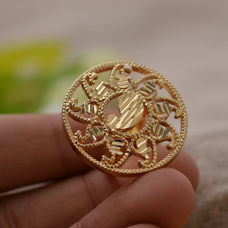 Новинка 24K Sun Дубай Золотое кольцо для женщин и мужчин эфиопское обручальное