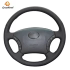 Прошитая вручную черная искусственная кожа PU Чехлы рулевого колеса автомобиля обмотка для Toyota Land Cruiser Prado 120 2004-2009 Land Cruiser