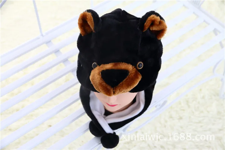 

Cute Bunny Plush Cartoon Animal Hat Simulation Animal Hat Warm Earmuff Children's Performance Props