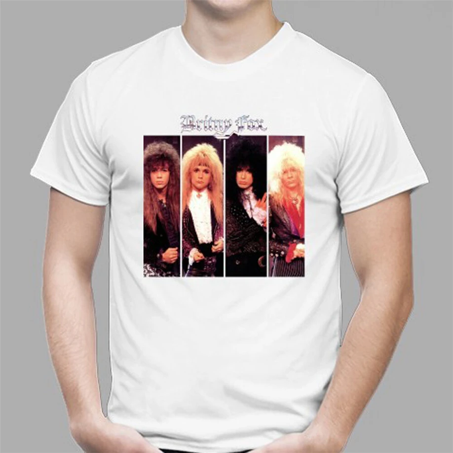 Новая британская лиса Glam металлическая рок-группа мужская белая футболка размер