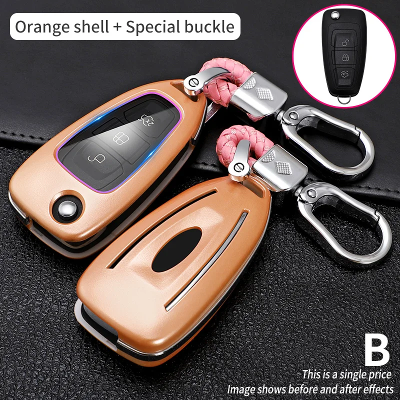 

New Key Case For Car Key Cover Fit for Ford Focus MK3 Mondeo Fiesta Kuga ECOSPORT ESCAPE RANGER S-Max C-Max Auto Car Accessories