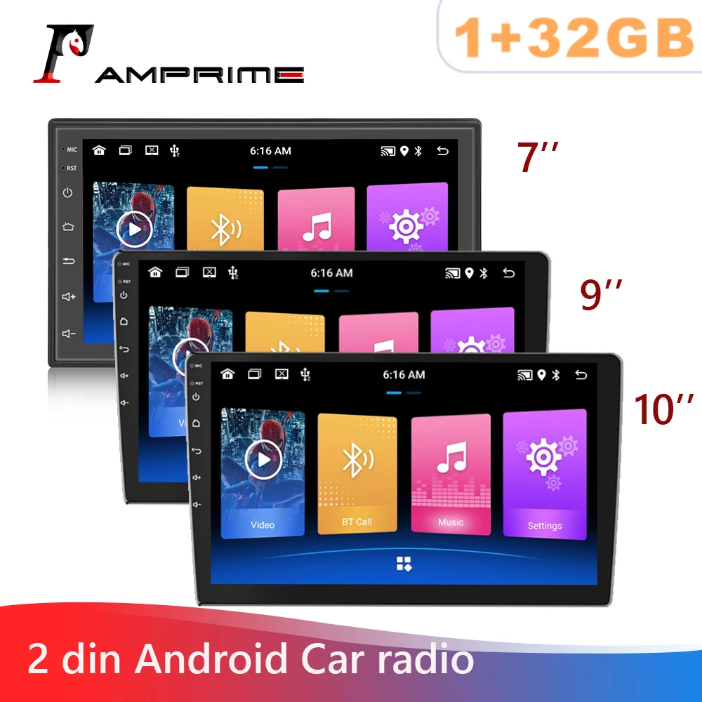 

Автомагнитола AMPrime, универсальная мультимедийная стерео-система на Android, с поддержкой Bluetooth, Wi-Fi, GPS, 9 дюймов, типоразмер 2 din