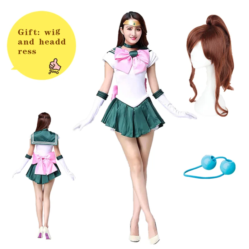 

Anime Cosplay Sailor Stars Sailor Jupiter Kino Makoto Dress Suit Cosplay Costume Halloween
