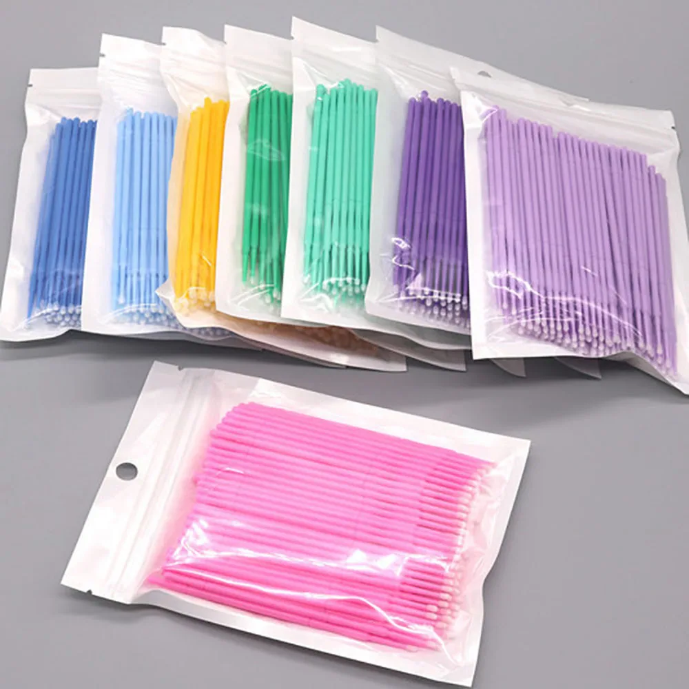 

100Pcs/lot Disposable Eyelash Brushes Swabs Micro Mascara Wands Applicator Wand Lashes Brushes Eye Lash Extension Makeup Tools