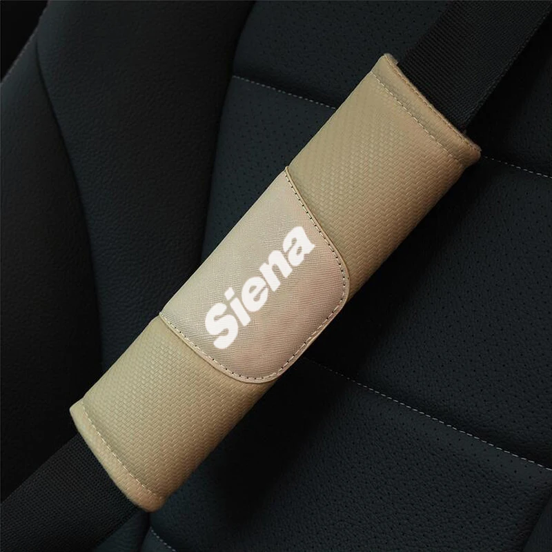

For Fiat Siena 2pcs Carbon Fiber Leather Car Seat Belt Cover Auto Seat Belt Shoulder Pad Car Styling Car Accessories
