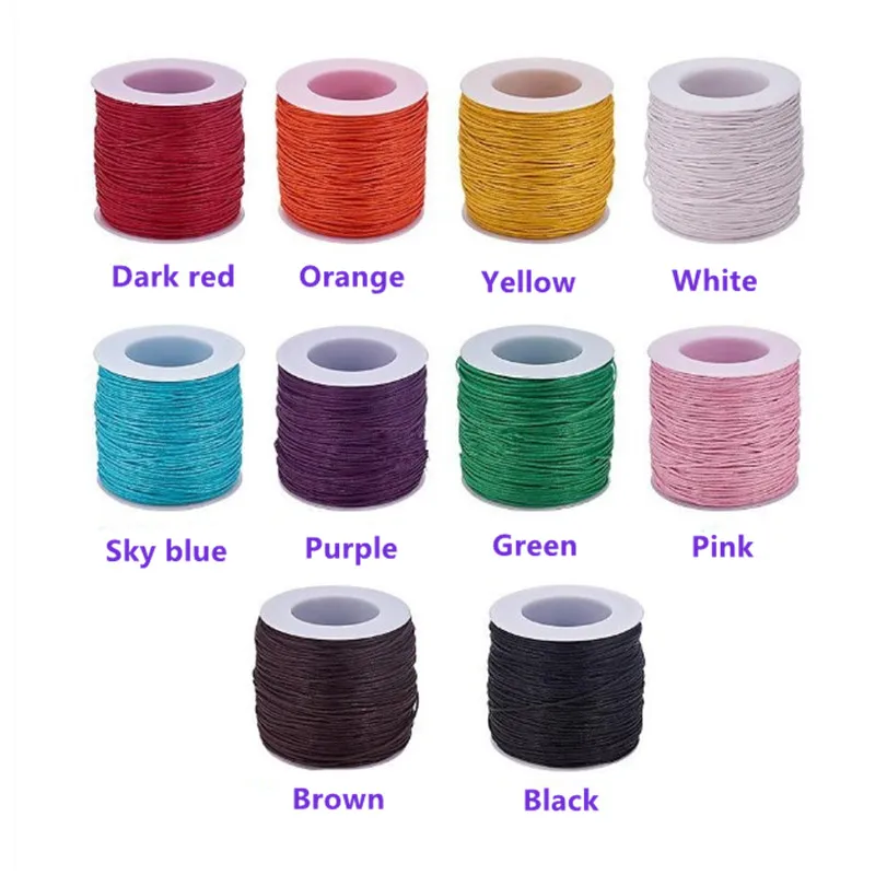 1 мм вощеный шнур разноцветный восковой хлопковый для самостоятельного