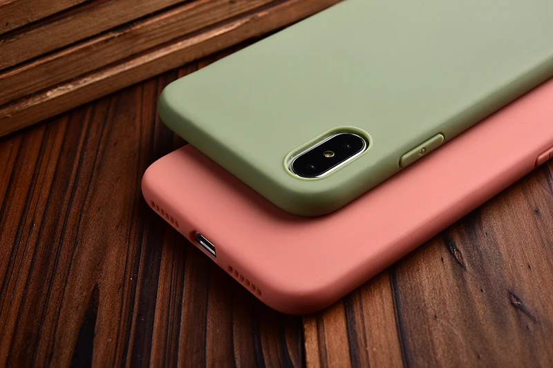 Модные Простые матовые однотонные мягкие чехлы из ТПУ для Apple iPhone X XR XS Max 8 7 6 6s